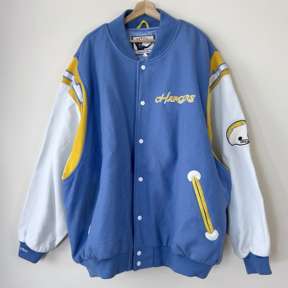 Mitchell & Ness Throwback NFL San Diego Chargers Button Up Varsity Jacket - 3XL